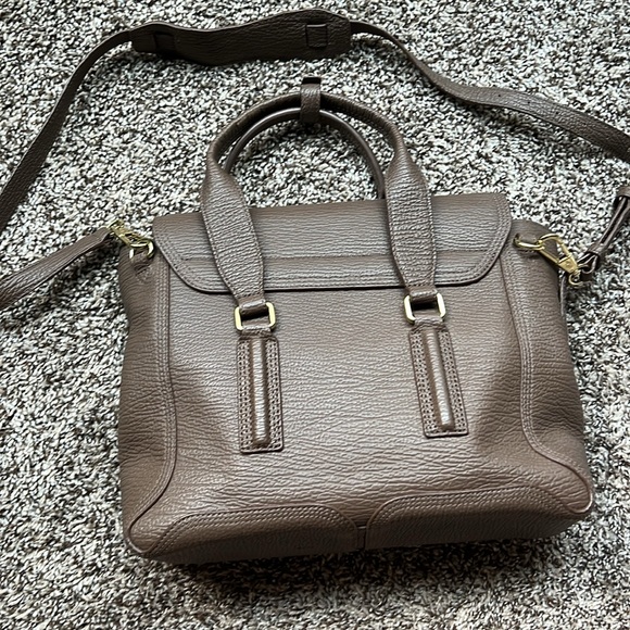 3.1 Philip Lim Textured Calfskin Medium Pashli Satchel Khaki - Picture 10 of 13